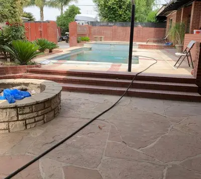 a hose is connected to a swimming pool at Cozy Room in Bakersfield