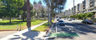 a street with cars parked on the side of the road at Style, Peace, Comfort in N Hollywood Next to Burbank Free Indoor Parking and Wifi in Burbank