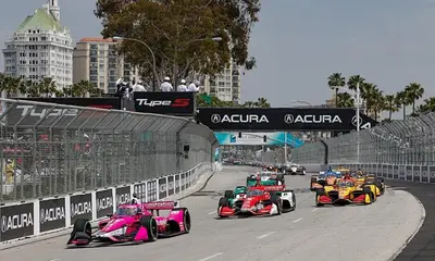 a group of racing cars on a race track at Stylish Long Beach Retreat Walk to Beach Bars in Long Beach