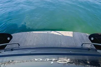 a close up of the hood of a car in the water at Riva Virtus 65 Yacht Trip w Captain Overnight Stay 2812 in Los Angeles