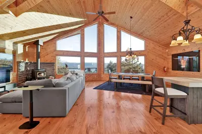 a large living room with a couch and a table at High-Top Lakeview Chateau #2520 in Fawnskin