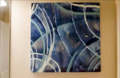 a picture of a painting on a wall at Spacious 2 Bedroom Apartment Near Disneyland and Anaheim Convention Center in Anaheim
