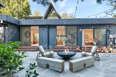 a house with a fire pit in front of it at Studio City Stunning House with 5 bedrooms, Pool, Jacuzzi, Fire-pit, Guest House in Studio City