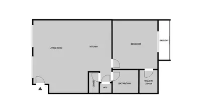 a floor plan at Blueground Glendale pool AC nr Americana LAX-1319 in Glendale
