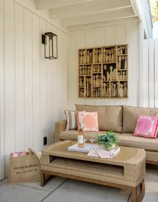 a living room with a couch and a coffee table at Private Garden and Tranquil Haven in Summerland