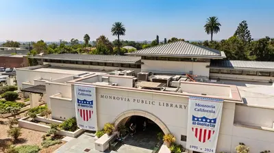 an aerial view of the wichita public library building at Modern townhouse - 4 Bedroom 3Bathroom near Pasadena, LA in Duarte