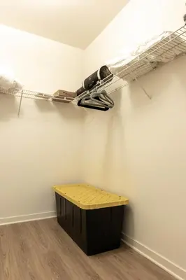 a room with a hair dryer on a wall at Elegant & Charming 2BR Apartment in Glendale