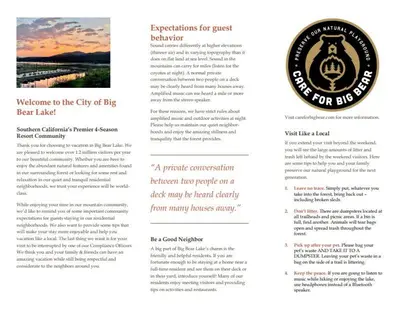 a page of a brochure for the city of stirling at The Adler's Nest - Lakefront with Pool Spa and Summer Dock in Big Bear Lake