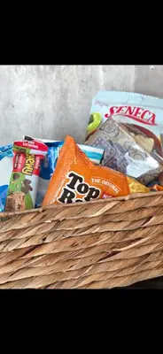 a basket with food and other items in it at Zen Den Studio in Apple Valley