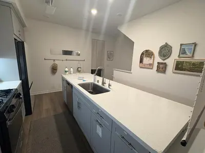 a kitchen with a sink and a counter top at HelloLA in Whittier