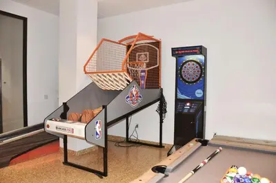 a basketball hoop on top of a ramp in a room at Stylist Downtown LA Gateway- Studio Apt in Los Angeles