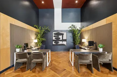 a waiting room with two tables and chairs at Loft & Luxe Hollywood with FREE PARKING in Los Angeles