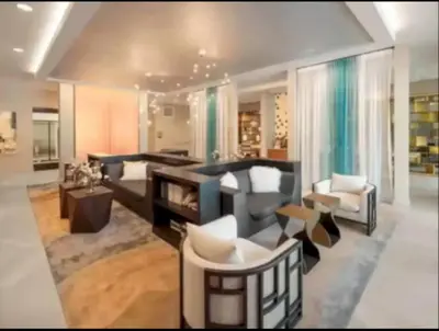a large living room with couches and chairs at Cozy 2bd Apt Near Disneyland Anaheim Conv Center in Anaheim