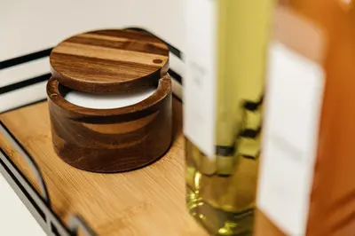 a wooden box sitting on top of a counter at Palm & Vine MODERN COZY LOFT in HOLLYWOOD, FREE Parking in Los Angeles