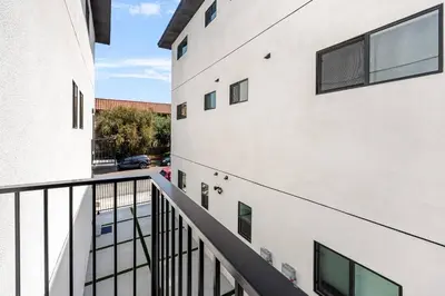 a view from the balcony of a building at Sunset Chateau Hollywood in Los Angeles