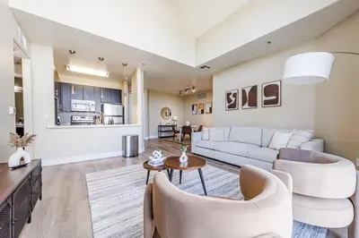 a living room with a couch and chairs at 2BD Marina Condo Near Venice Beach, Pool & Free Parking in Los Angeles