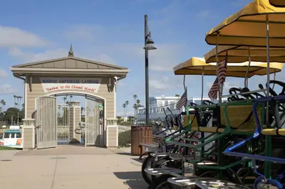 a gazebo with a ride in front of a building at Waterfront 104 in Oxnard