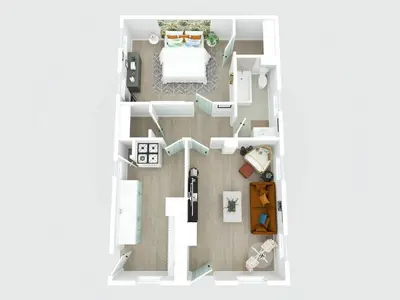 a rendering of a floor plan at At Hermosa Ave and Pier ave- B in Hermosa Beach