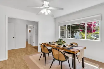a dining room with a table and chairs at Peaceful, Los Angeles Family Vacation, Relocation Home in Los Angeles