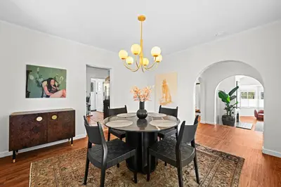 a dining room with a table and chairs at Weho Sunset Strip Hideaway And Casita in Los Angeles