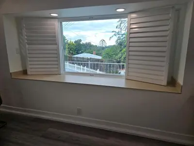 a window in a room with a view of a balcony at Soft elegance, modern guest house in Alhambra