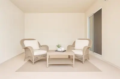 two chairs and a table in a room at Coast Malibu 2BR Escape in Malibu