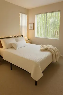 a large bed in a bedroom with a window at Chic Marina 1 Bedroom - Pool - Hot Tub - Gym - Sauna in Los Angeles