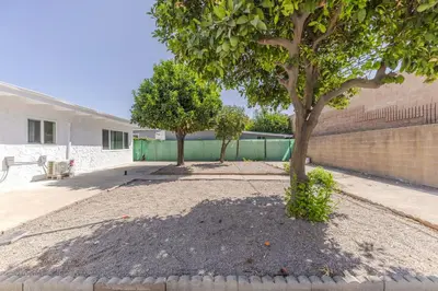 two trees in a yard next to a building at Cozy & Brand New 3BR Home in West Covina in West Covina