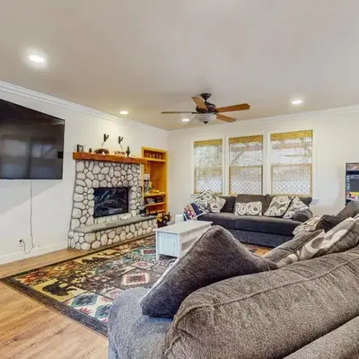 Walk to Lake Arrowhead! Family Home with Games