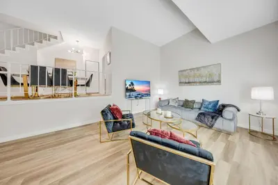 a living room with a couch and chairs and a table at Oneluxstay 3BR Home Near the Beach in Redondo Beach