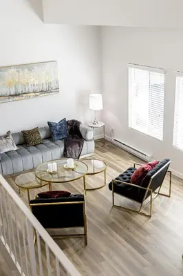 a living room with a couch and a table at Oneluxstay 3BR Home Near the Beach in Redondo Beach