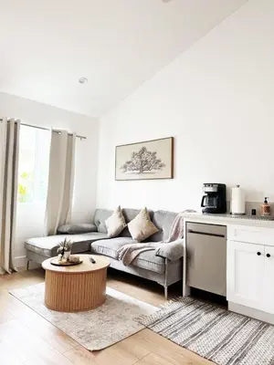 a living room with a couch and a coffee table at Relaxing 2BR Escape in Trendy West LA - CM-CAL in Calabasas
