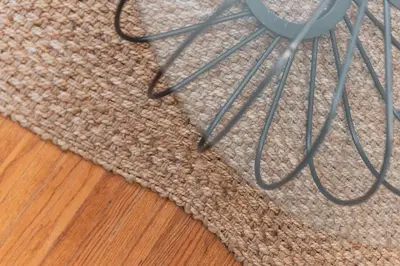 a close up of a rug on a floor at Renovated 1 Bedroom 1 bathroom Cottage Near Larchmont Village in Los Angeles