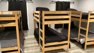 a group of bunk beds in a room at La Cienega Soul in Los Angeles