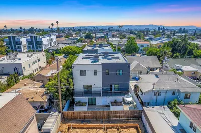 an aerial view of a city with houses at 3BR Urban Retreat with Modern Amenities in Los Angeles