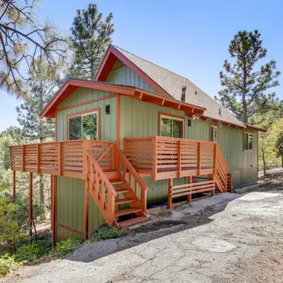 Deck and Views Modern Cabin Near Lake Arrowhead!