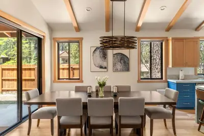 a dining room with a table and chairs at 34 - The Maple Crest home in Big Bear Lake