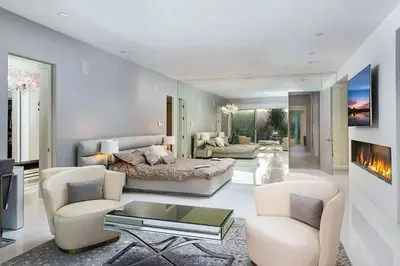 a living room with a couch and two chairs at Beverly Hills Mansion W. Stunning Views in Beverly Hills