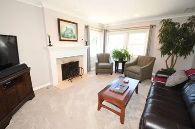 a living room with a couch and a fireplace at Rancho Palos Verdes View Home in Rancho Palos Verdes