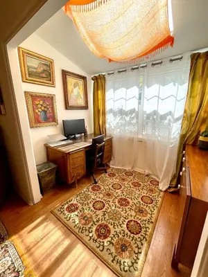 an office with a desk and a computer in a room at Culver Adjacent Spanish in Los Angeles