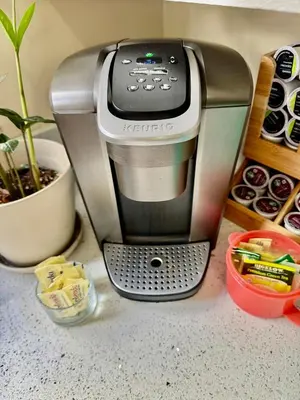 a coffee maker sitting on top of a counter at Proper Stays at Melrose - West Hollywood Premium M suite in Los Angeles