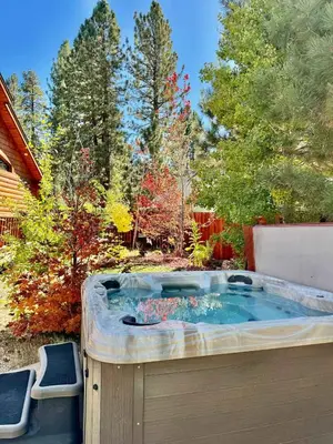 a jacuzziificialificialificialificialificialificialificialificialificialificialificial at Winter Park Cabin Hot Tub And Game Room in Big Bear Lake