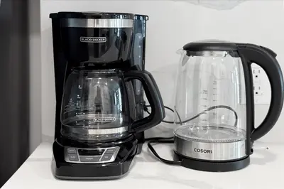 a black blender sitting on top of a counter at Santa Monica 1BR apt with Parking in Los Angeles