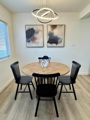 a dining room with a table and four chairs at Private Flat 15 min to Pasadena, DTLA, JPL in Alhambra