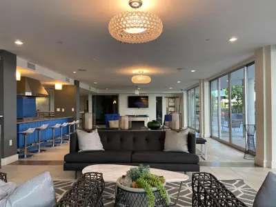 a living room with a couch and a table at Marina del Rey 2BR w Pool Gym nr beach LAX-636 in Los Angeles