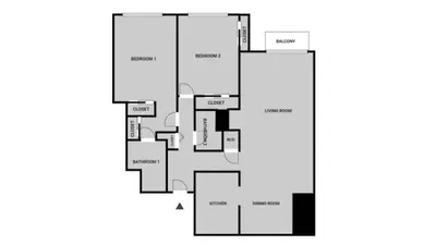 a floor plan of a house at Blueground Westwood balcony nr UCLA LAX-1397 in Los Angeles