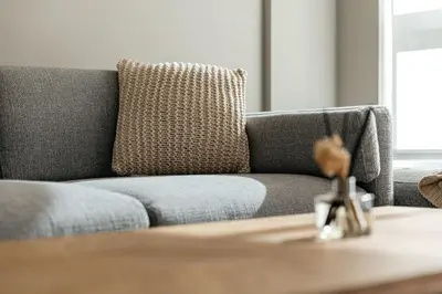 a living room with a couch and a table at Excellent Town Home 2BR in WEHO Parking,Gym,Pool in Los Angeles