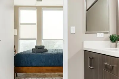 a bathroom with a sink and a window at Excellent Town Home 2BR in WEHO Parking,Gym,Pool in Los Angeles