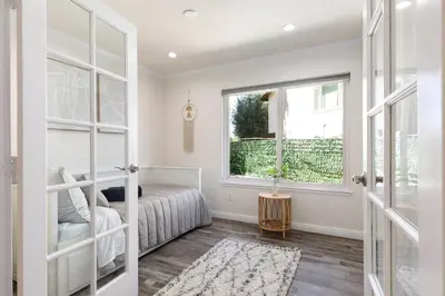 a bedroom with a bed and a window at Cozy & Bright Santa Clarita Retreat in Santa Clarita