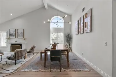 a dining room with a table and chairs at Goode.Homes Hilltop Home w. private pool/spa in Newhall